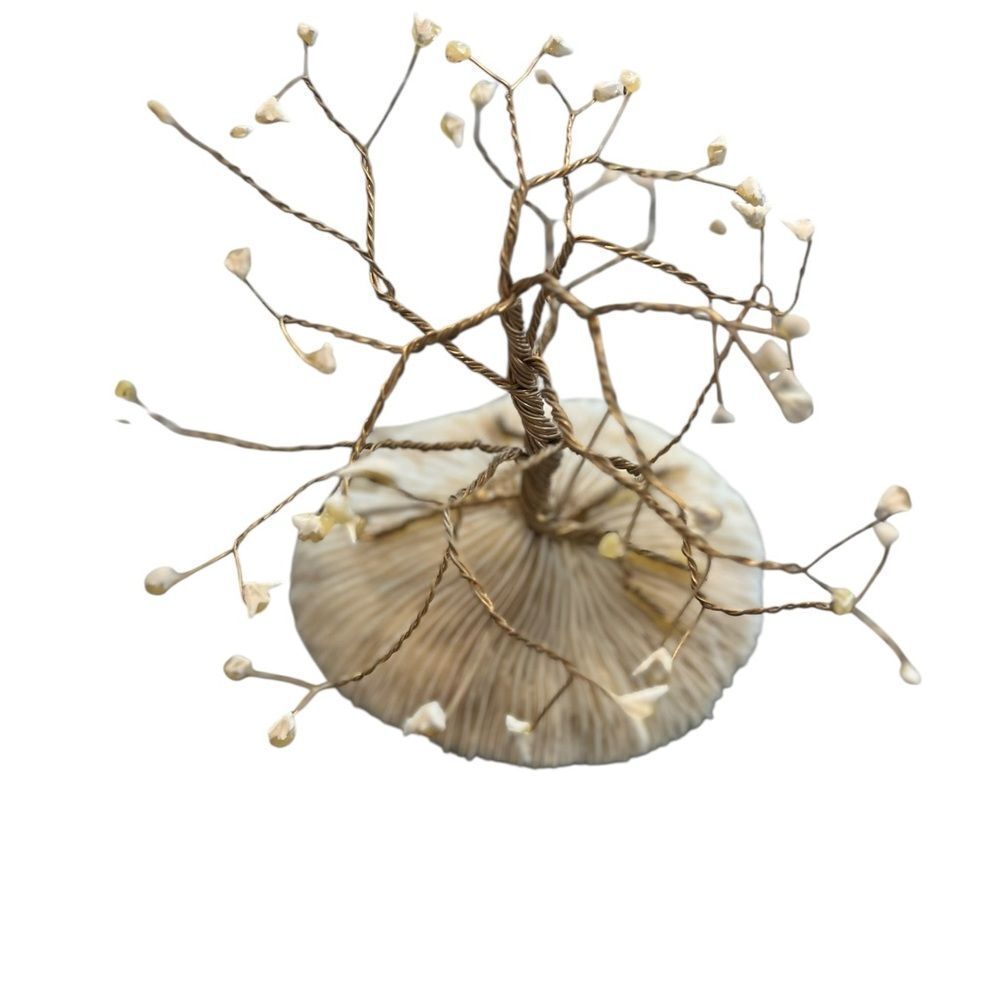 Vintage Shell Art Tree Sculpture Signed Charles Coffman Martinez GA Coastal